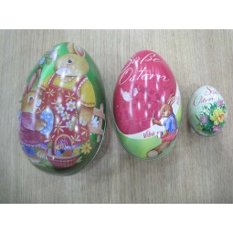 Conjunto de 3 peçaS de lata ovoS de páScoa perSonalizadoS