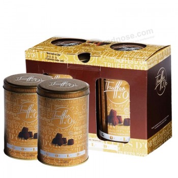 Truffes Chocolate Metal Tins with Gift Paper Packaging Custom 