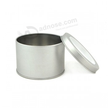 Caixa de lata de janela redonda de prata SimpleS perSonalizada