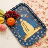 Custom Rectangular Tin Plate Serving Trays for Christmas
