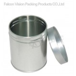Airtight Screw Lid Sliver Round Chocolate Powder Tin Can Custom 