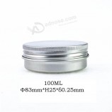 Runde Metall Aluminium CremeObenf Box 100ml benutzerdefinierte