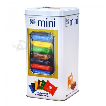 Square Tins for Mini Chocolate Bars Custom 