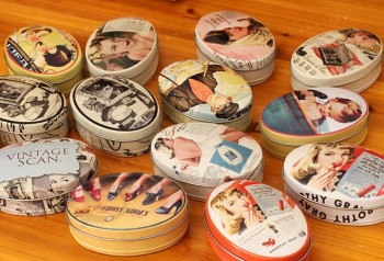 Oval lipStick y Llantael cream tin boxeS perSonalizadoS