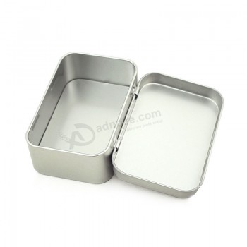 Caixa de lata de mini metal prata articulada perSonalizado