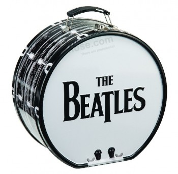 Caja única de la lata del almuerzo del diSeño del tambor con la manija pláStica pleGramoable aduana
