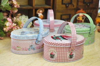 Candy and Cake Tin Box with Handle Wedding Custom (FV-042621)