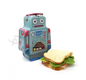 Forma de robot caja de almuerzo de eStaño