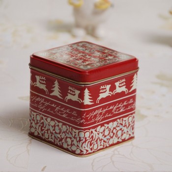 Square Christmas Cookie and Candy Tins
