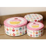 Cake Tin Box of 3 Round Boxes