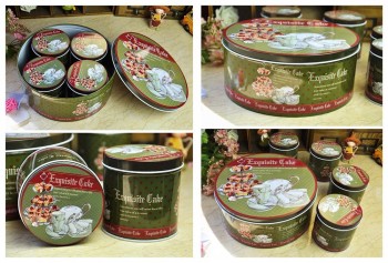 Five-Piece Set Tin Box for Peanut Butter Chocolate Cookies Wholesale