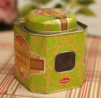 Coffee Metal Tin with a Clear Window Wholesale