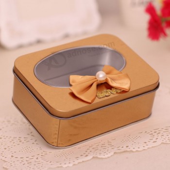 Wholesale Coffee Metal Tin Box with Window for Gifts
