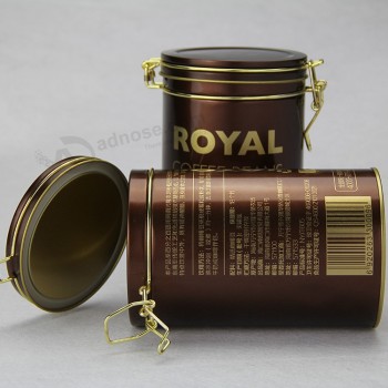 Wholesale Airtight Coffee and Tea Tin Box with Metal Clip