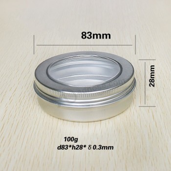 Wholesale 100g Aluminum Tin Cans with Window Screw Lid for Hair Wax