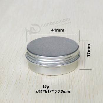 15g Lip Balm Container Aluminum Metal Tin Can Screw Top Custom 