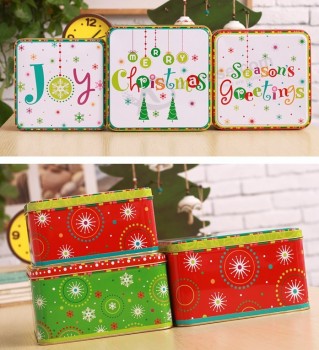 Christmas Square Tin Cans for Candy