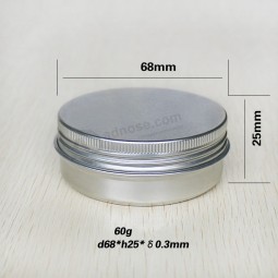 크림, 입술 연고, 머리 왁스, 양초, 향신료를위한 도매 60지 나사 알루미늄 깡통