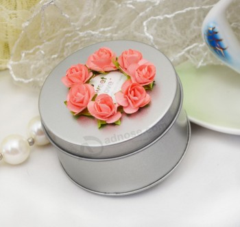 Wholesale Wedding Round Tin Box Silver (FV-050802)