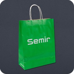 Wholesale Customized high-end Promotional Kraft Paper Shopping Bag with Twist Handle and your logo