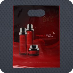 批发定制高品质化妆品塑料模切手柄购物袋