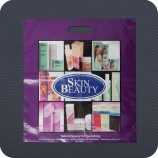Customized high-end Cosmetic Printed Plastic Shopping Bag with Die-Cut Handle