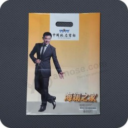 Customized high-end Printed Plastic Die Cut Handle Garment Bag