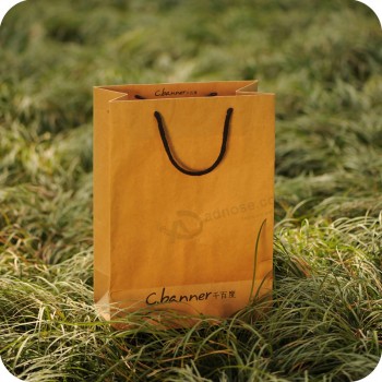 Customized high-end Luxury Kraft Paper Shopping Bag with Rope Handle and your logo