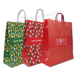 Wholesale Customized high-end Colorful Kraft Paper Gift Promotional Shopping Bag with your logo