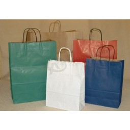 卸売カスタマイズ高-エンドプレミアムカラフルなクラフト紙のショッピングバッグ