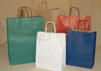 卸売カスタマイズ高-エンドプレミアムカラフルなクラフト紙のショッピングバッグ