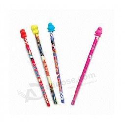Factory direct sale customized high quality Eraser Pencils, Charms Are Available
