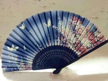 热卖可折叠真丝手工竹扇批发