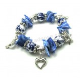 2017 Wholesale customized top quality New Style Silver Beaded Bracelet