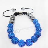 Wholesale customized top quality Fashion OEM Blue Shamballa Bracelet,