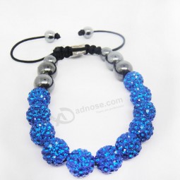 Wholesale customized top quality Fashion OEM Blue Shamballa Bracelet,
