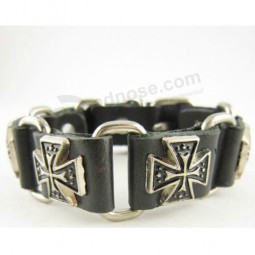 Customized high quality Newest Style Men Metal Bracelet with Glitter Rose