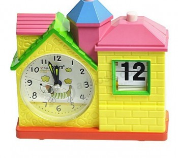 2017 Customized high quality Nice Novelty Calendar Alarm Desk Clock