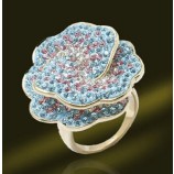 Wholesale customized high-end Fashionable Crystal Rose Flower Ring