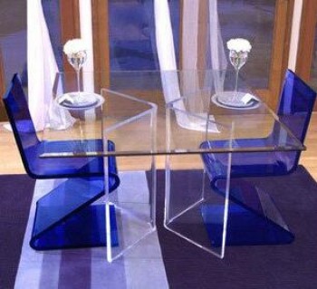 Customized Factory Directly Sale Elegant Acrylic Dining Table and Chair Wholesale