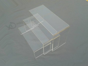 3, 4, 5 Inch Square Acrylic Riser Set, Clear Wholesale