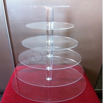 6 хрустальный акриловый круглый подставка для кекса или круглый инструмент для показа торта для персекса, подходящий для рождества/свадьба/оптовая торговля днем ​​рождения