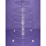 7 6 5 4 3 Tier Crystal Clear Circle Round Acrylic Cupcake Tower Stand Wedding Birthday Cake Plate Candy Dessert Pan Decoration Wholesale