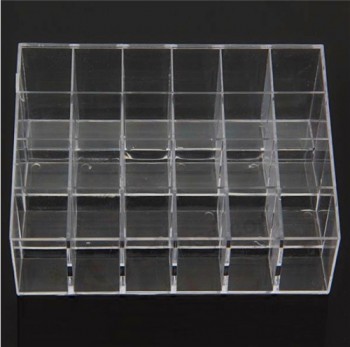 2016 Top Sale Clear Acrylic 24 Lipstick Holder Display Stand Cosmetic Organizer Makeup Case Lip Holder Wholesale