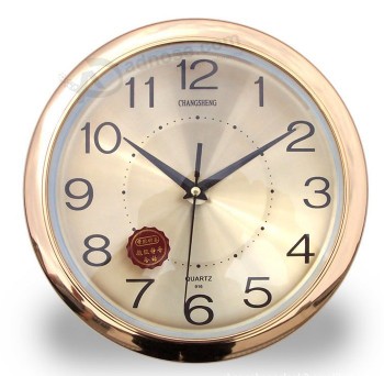 Wholesale customied top quality New Design High Quality Gold Plating Round Wall Clocks