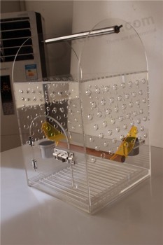 Middle Size of Acrylic Bird Cage, Lucite Bird Nest, Plexiglass Pet Cage Wholesale