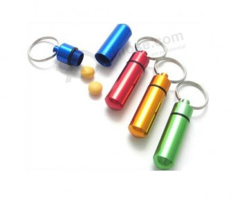 Wholesale customied top quality Hot Selling Pill Box Keyring with Various Color