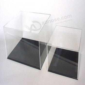 пользовательский ясный uv акрил/пластиковый ящик для дисплея пылезащитный кубик защитный куб оптом