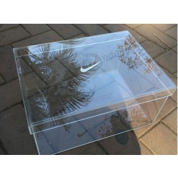 Custom Luxury Sneaker Display Box - 100% Clear - 100% See Through - Acrylic Display Shoe Box - 360° Angle View (Size Large, Fit up to Size 15)