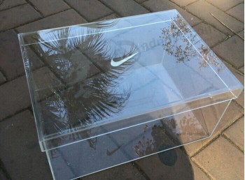 Custom Luxury Sneaker Display Box - 100% Clear - 100% See Through - Acrylic Display Shoe Box - 360° Angle View (Size Large, Fit up to Size 15)